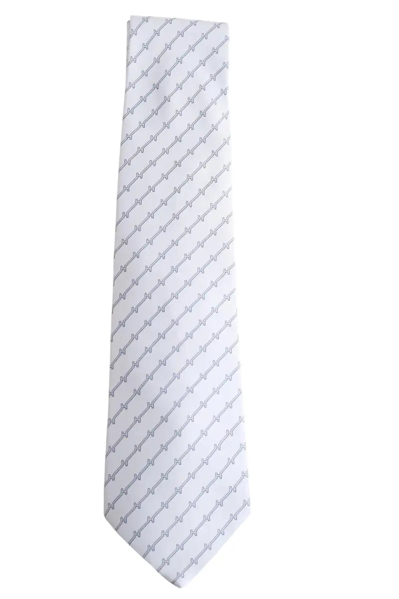 Cravate Hermès Blanc en Soie - Seconde Main