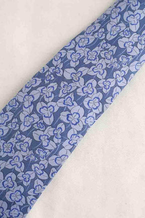 Cravate Hermès Bleu en Soie