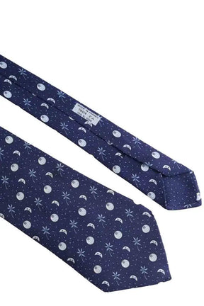 Cravate Hermès Bleu en Soie