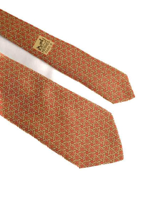 Cravate Hermès Orange en Soie