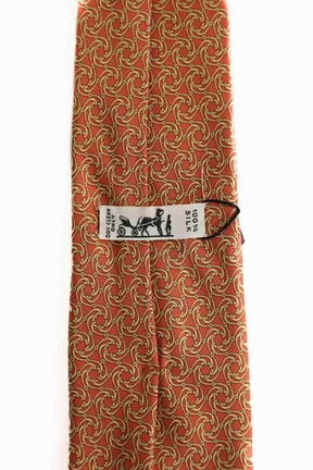 Cravate Hermès Orange en Soie