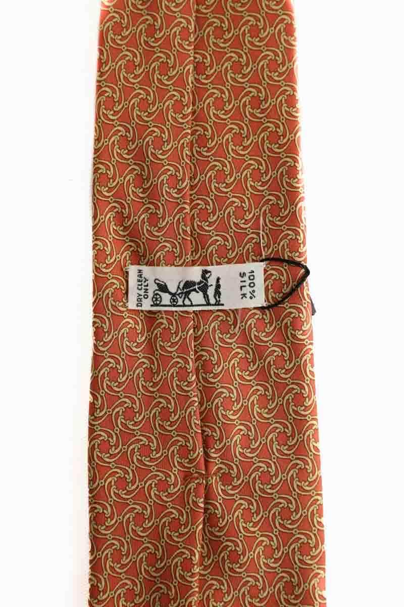 Cravate Hermès Orange en Soie