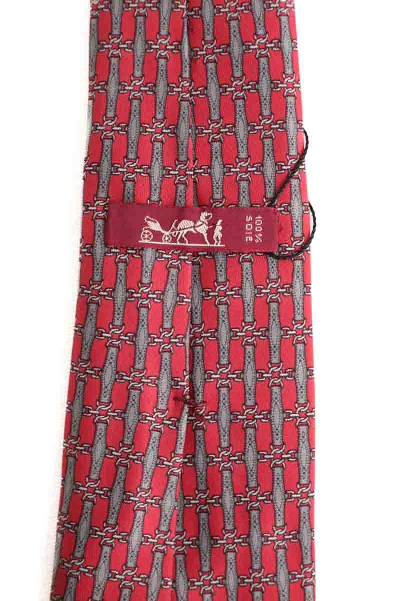 Cravate Hermès Rouge en Soie