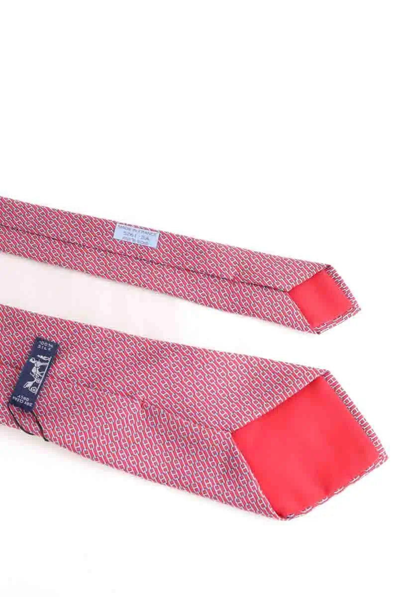 Cravate Hermès Rouge en Soie