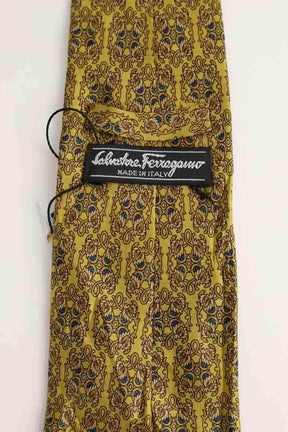 Cravate Salvatore Ferragamo Jaune en Soie
