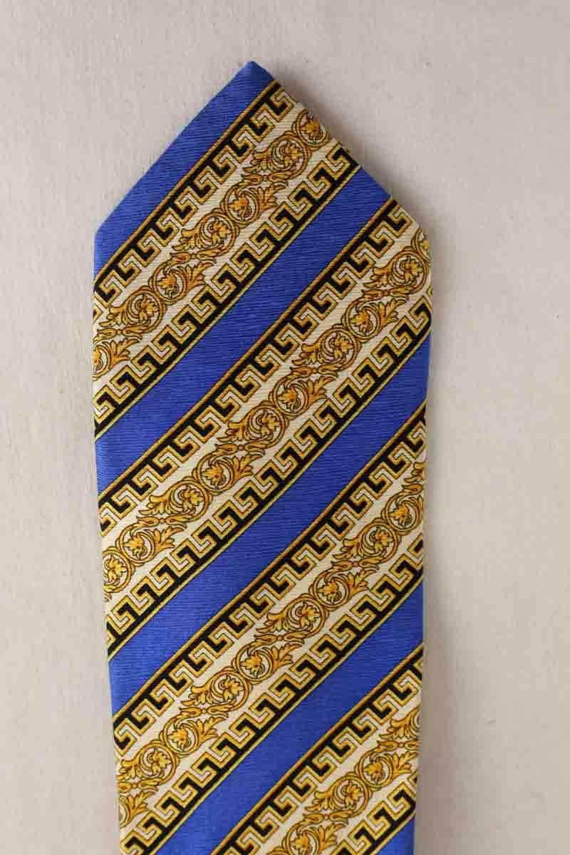 Cravate Versace Bleu en Soie