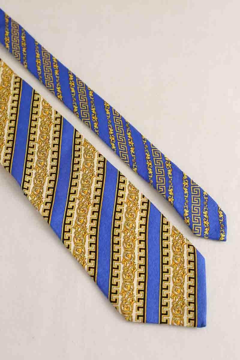Cravate Versace Bleu en Soie