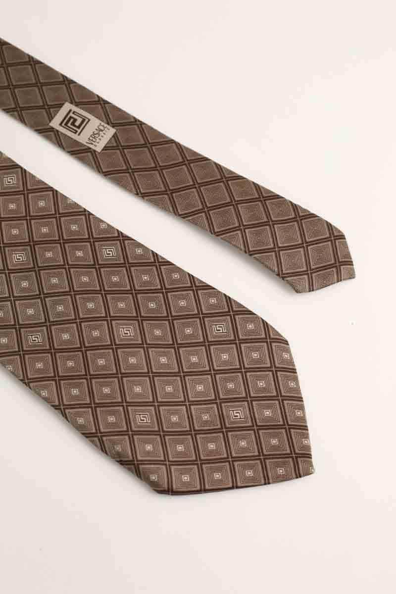 Cravate Versace Marron en Soie