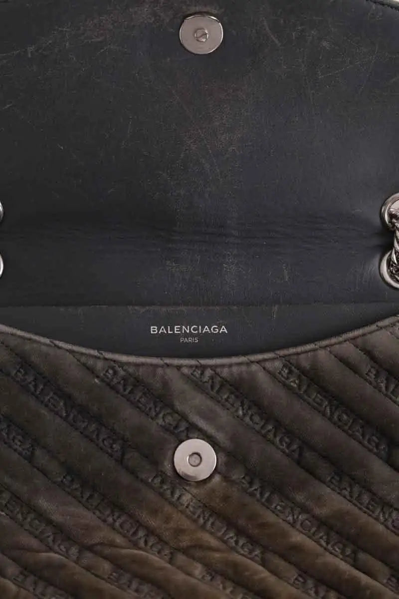 Sac porté épaule Balenciaga Kaki en Daim