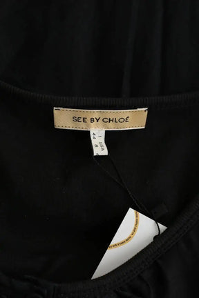 Top See By Chloé Noir en Coton