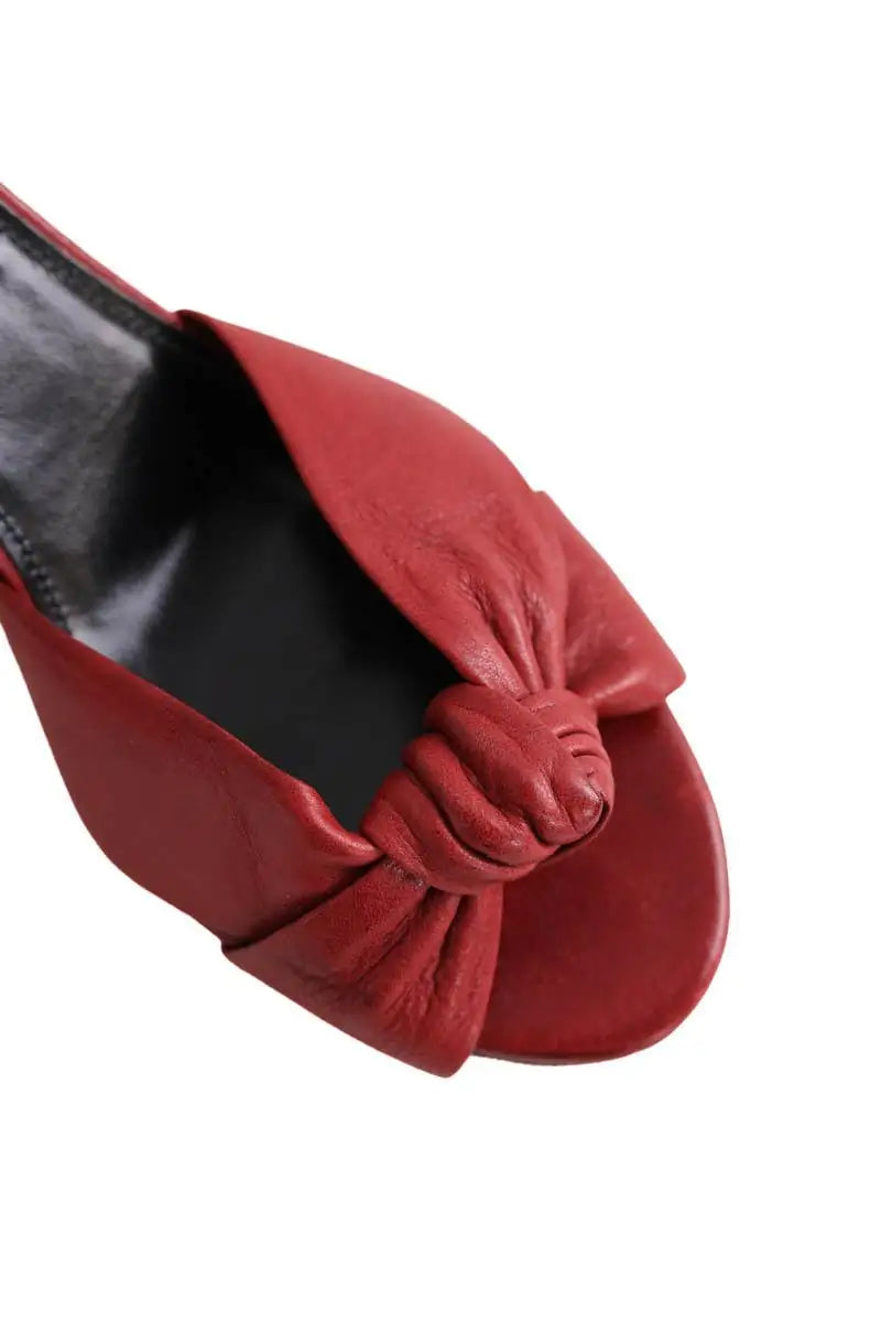 Talons Saint Laurent Rouge en Cuir