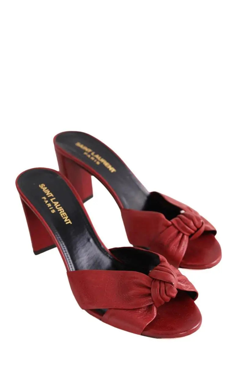 Talons Saint Laurent Rouge en Cuir