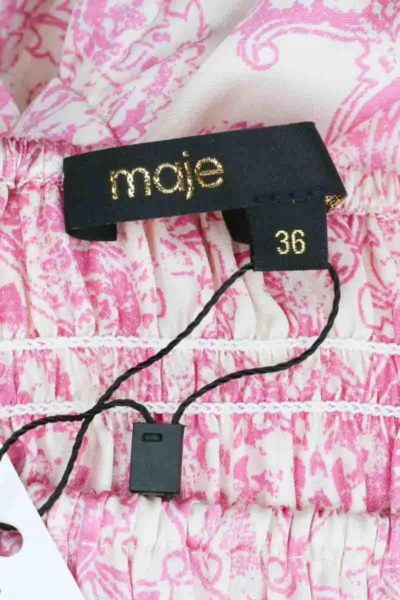 Jupe Maje Rose en Synthétique