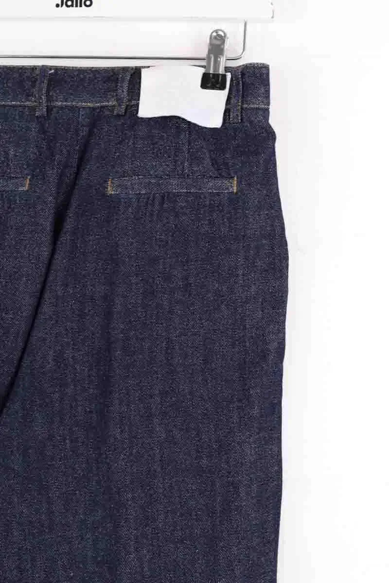Jean large taille haute Momoni Bleu en Coton