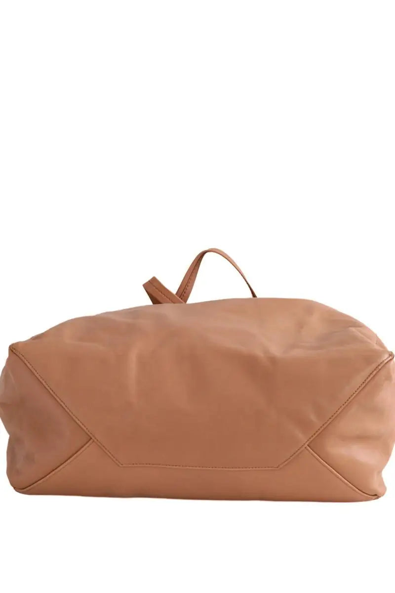 Cabas Celine Cube medium veau souple Camel en Cuir