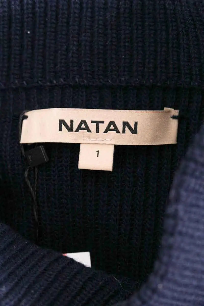 Pull col montant Natan Marine en Laine