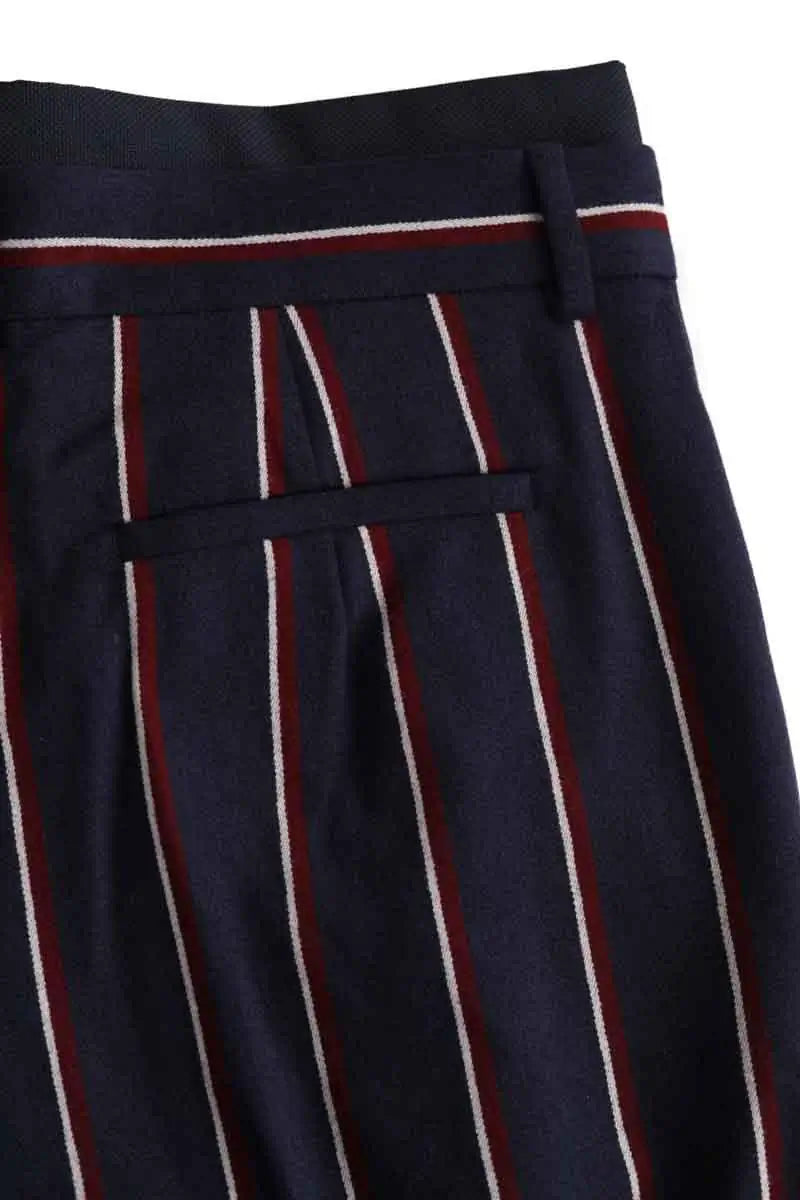 Pantalon large Sportmax Bleu en Laine