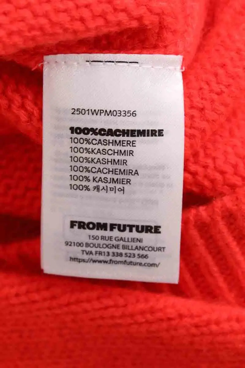 Pull col montant From Future Orange en Cachemire