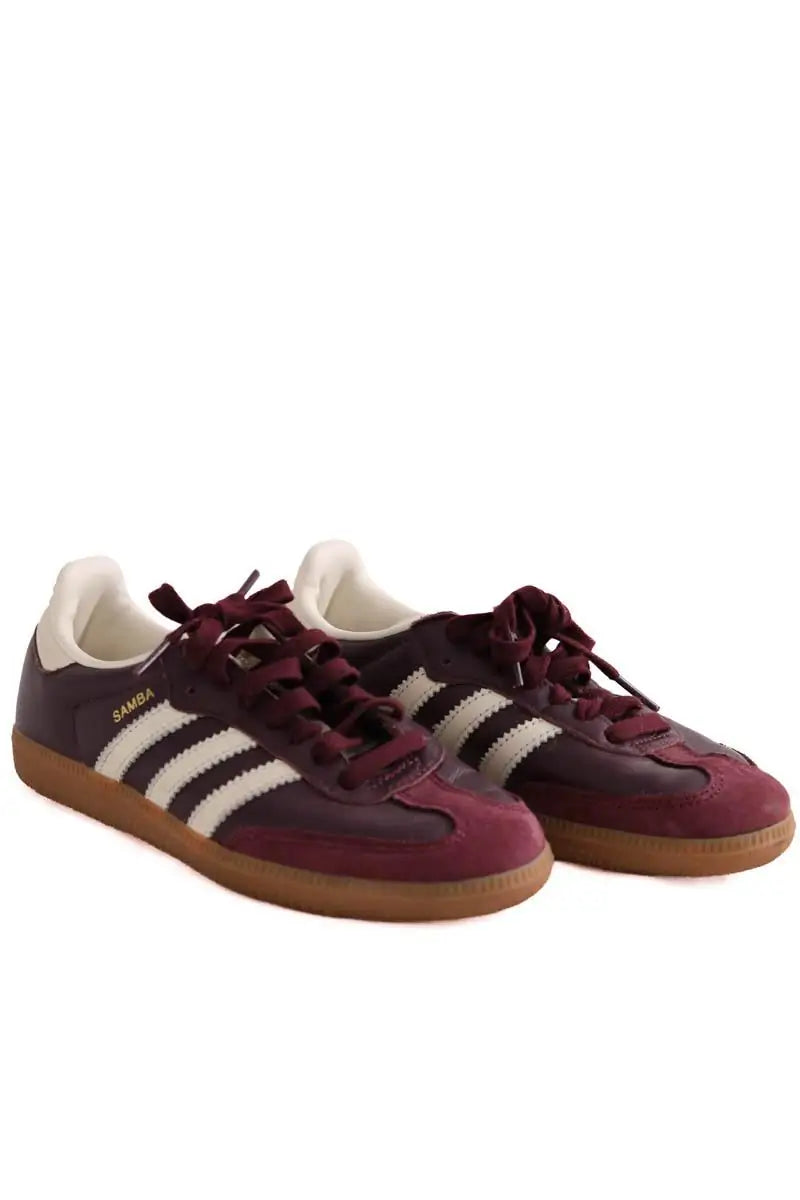 Baskets Adidas Samba Bordeaux en Cuir