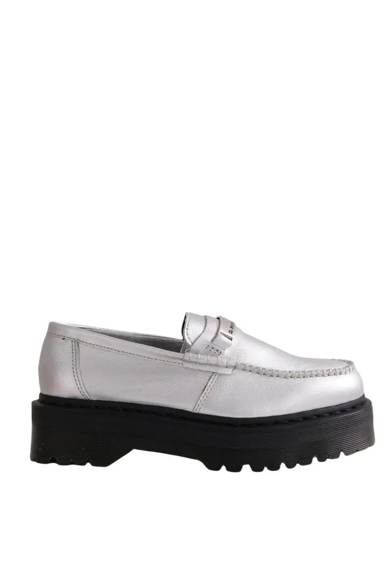 Mocassins Dr. Martens Argent en Cuir, taille 42 - Seconde Main