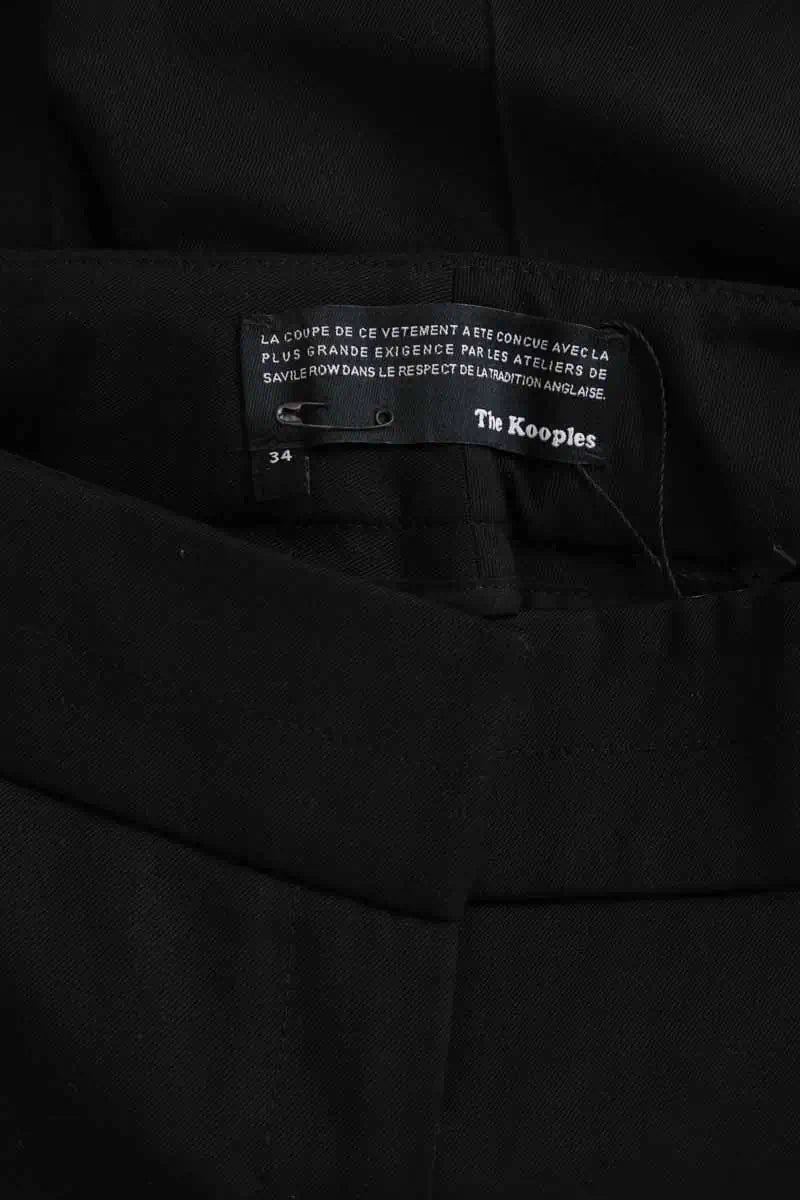 Pantalon droit The Kooples Noir en Laine