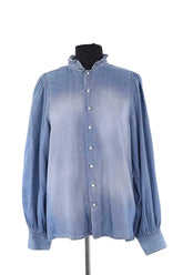 Chemise Ba&Sh Bleu en Coton, taille XS - Seconde Main