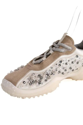 Baskets Miu Miu en tissu technique brodé bubble Blanc en Tissu