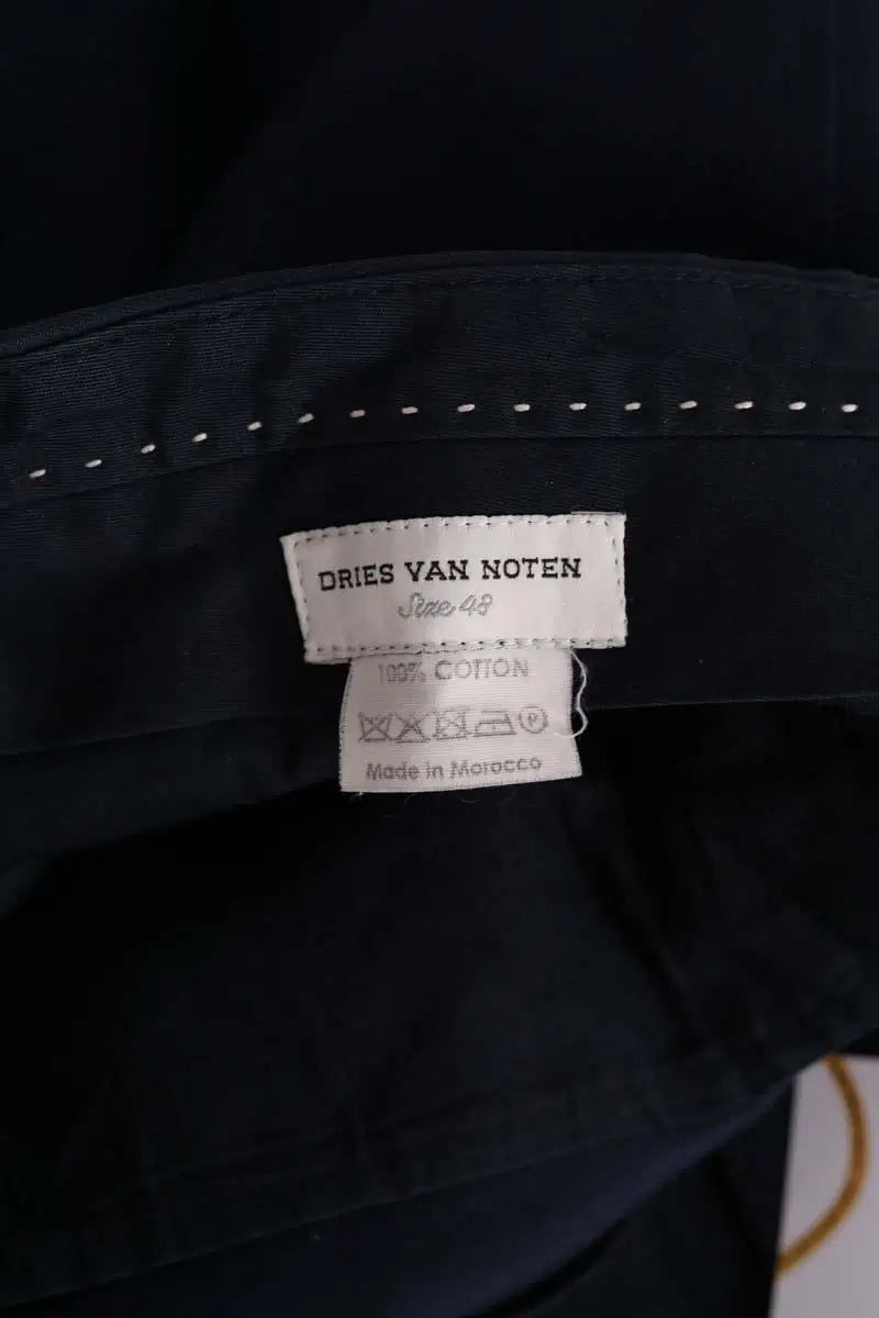 Pantalon droit Dries Van Noten Marine en Coton