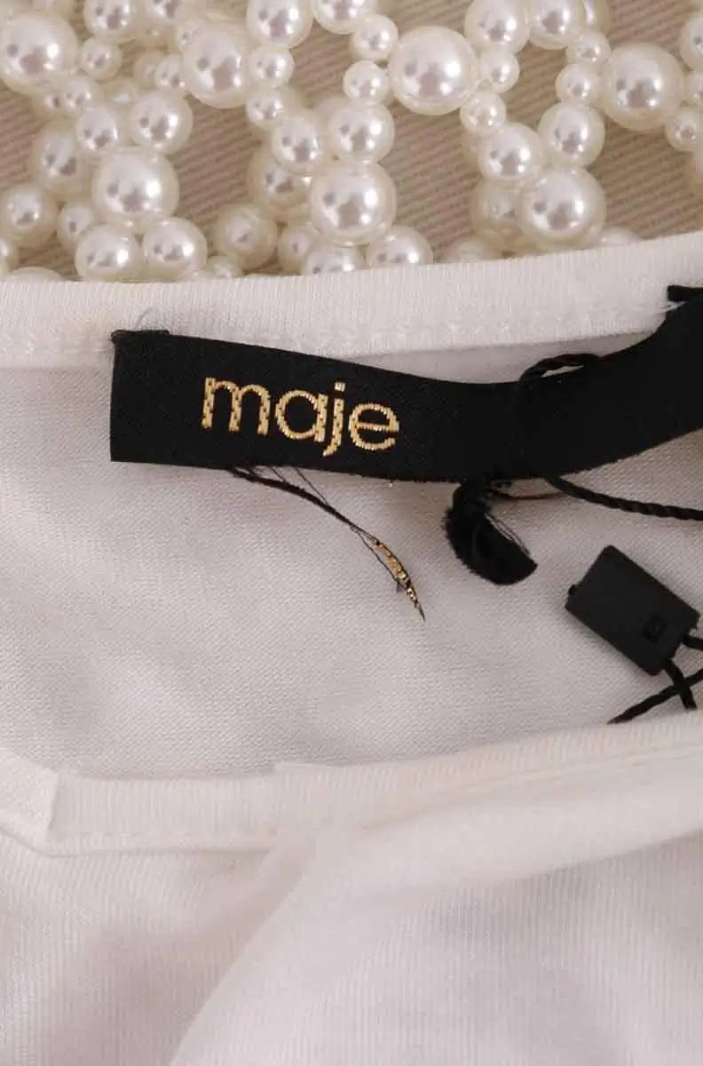 Top sans manche Maje Blanc en Synthétique