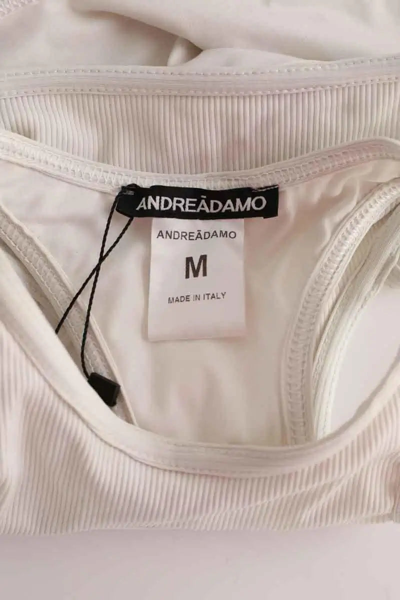 Top sans manche Andreadamo Blanc en Polyamide