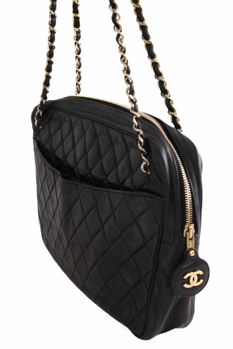 Sac porté épaule Chanel Camera Noir en Cuir