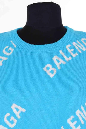 Pull Balenciaga Bleu en Coton