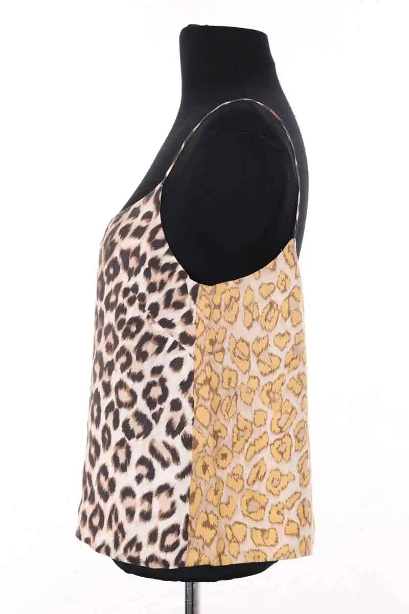 Top sans manche La Prestic Ouiston Beige en Soie