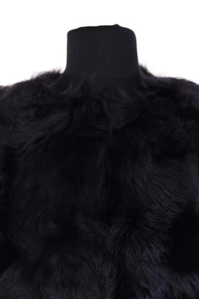 Manteau Maje Noir en Fourrure