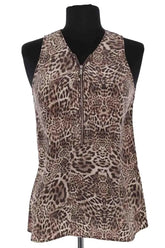 Top sans manche The Kooples Marron en Soie, taille XXS - Seconde Main