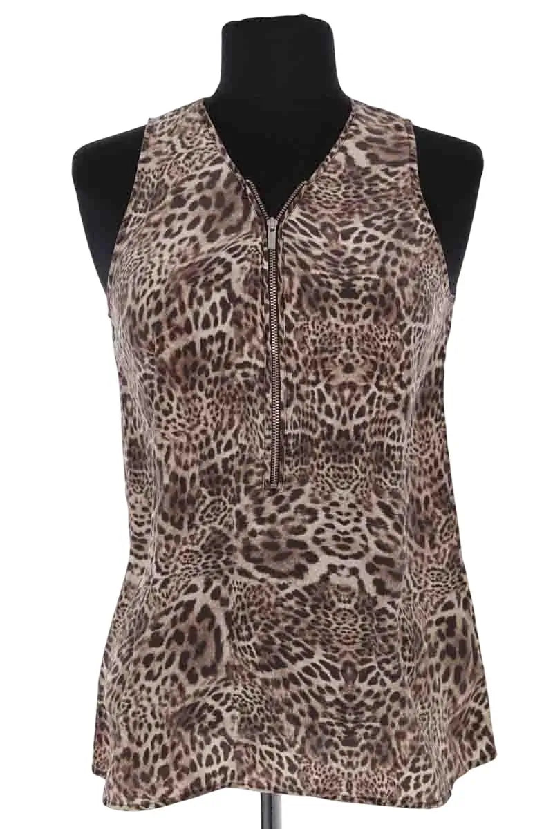 Top sans manche The Kooples Marron en Soie, taille XXS - Seconde Main