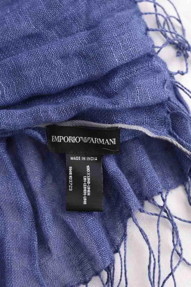 Écharpe Emporio Armani Bleu en Lin