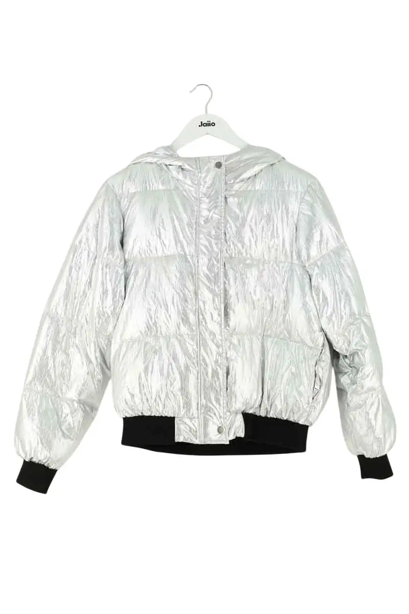 Doudoune Maje Argent en Synthétique, taille M - Seconde Main