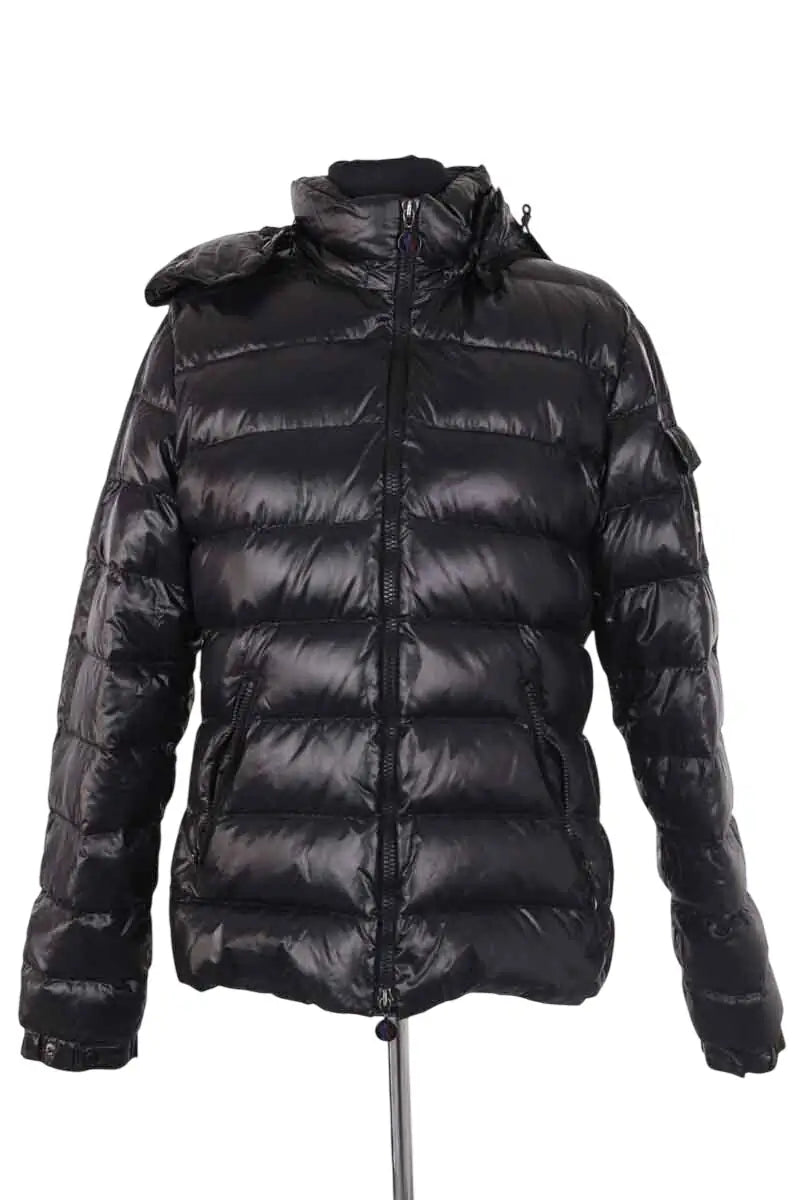 Doudoune Moncler Noir en Fourrure, taille S - Seconde Main
