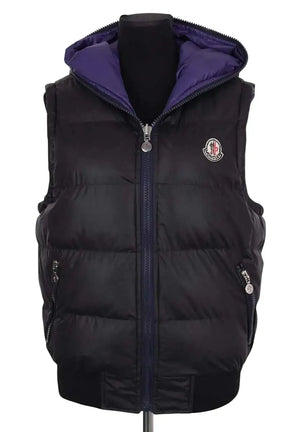 Doudoune Moncler Noir en Synthétique, taille M - Seconde Main
