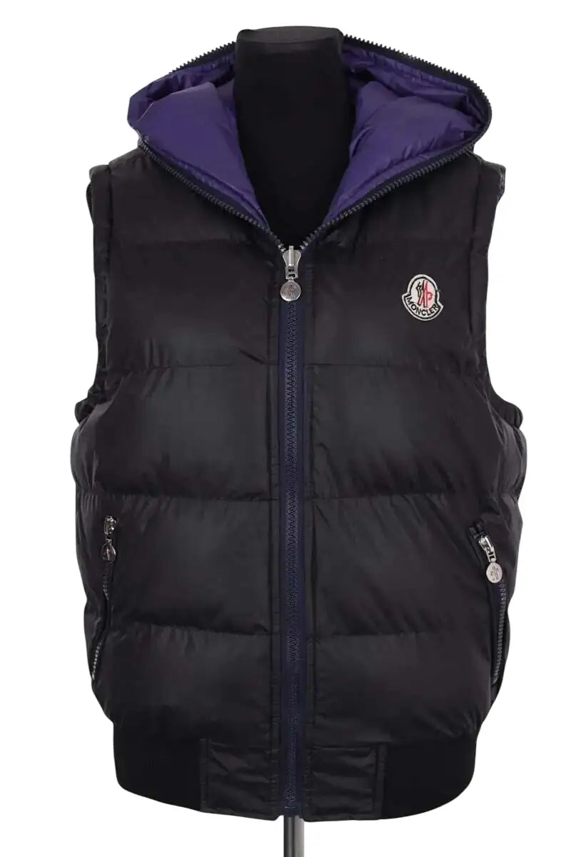 Doudoune Moncler Noir en Synthétique, taille M - Seconde Main