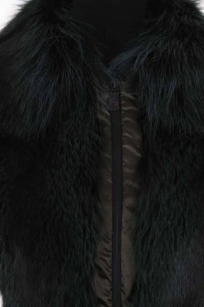 Doudoune Moncler Vert en Fourrure