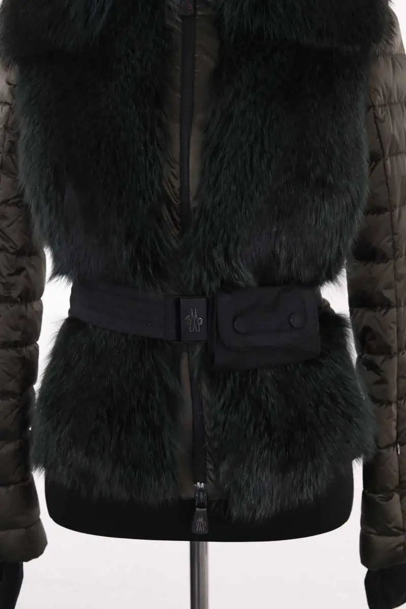 Doudoune Moncler Vert en Fourrure