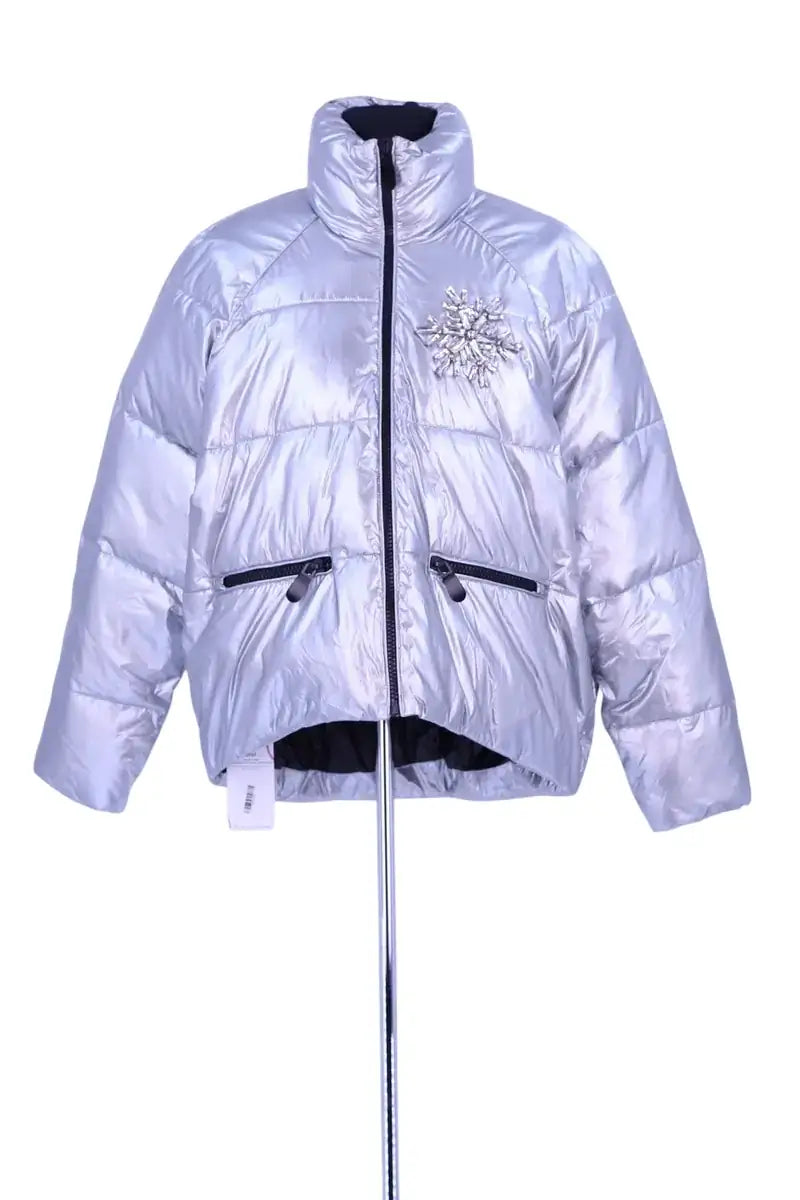 Doudoune Pinko Argent en Synthétique, taille M - Seconde Main
