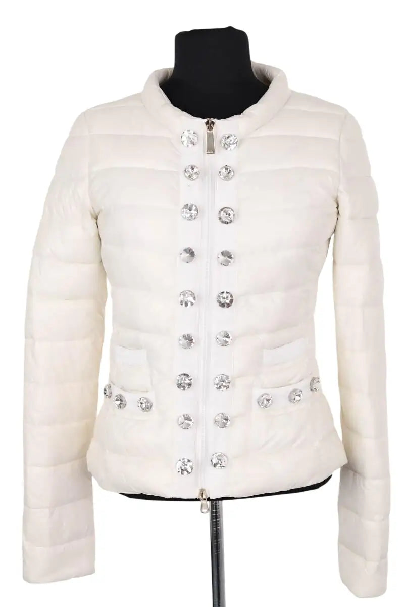 Doudoune Pinko Blanc en Synthétique, taille S - Seconde Main