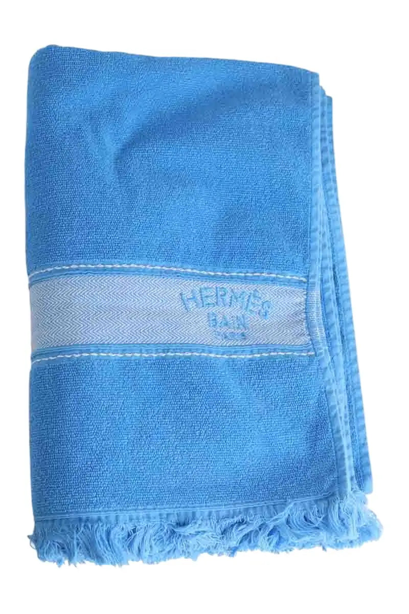 Drap de bain Hermès Bleu en  - Seconde Main