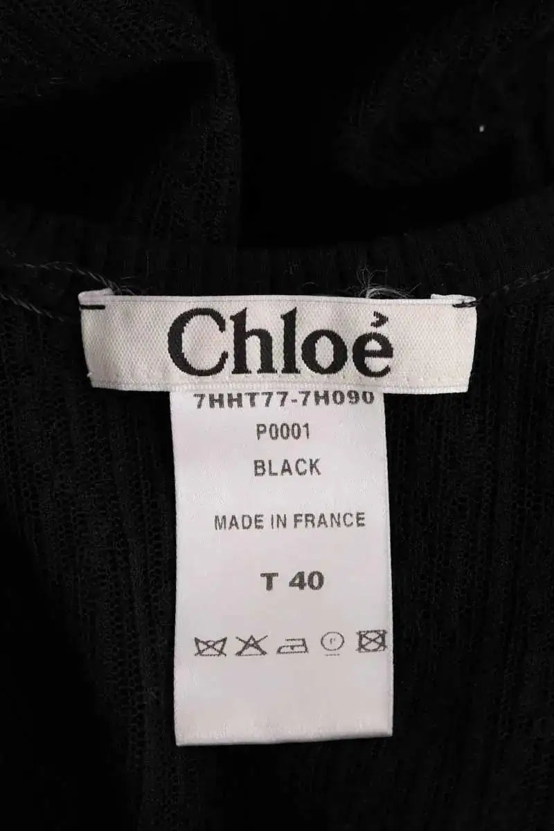 Top sans manche Chloé Noir en Coton