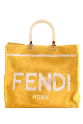 Cabas Fendi Sunshine Jaune en Coton - Seconde Main