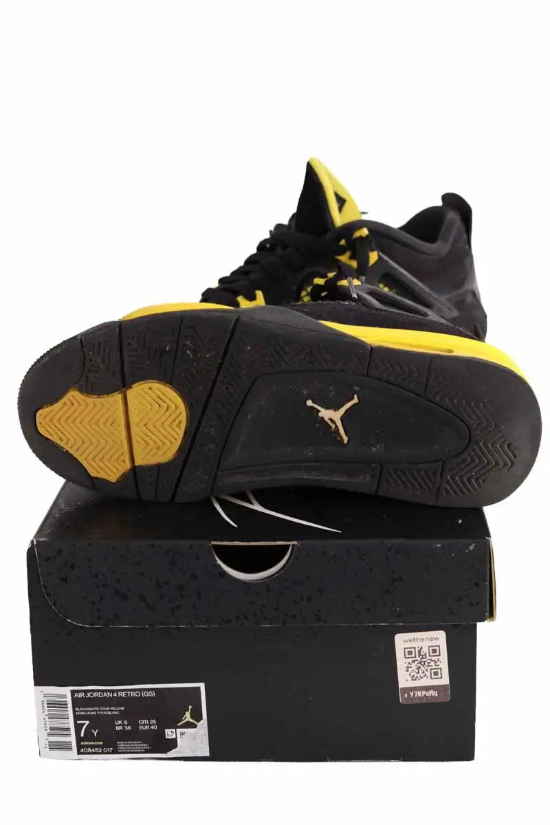 Baskets Nike Air Jordan 4 retro Noir en Cuir