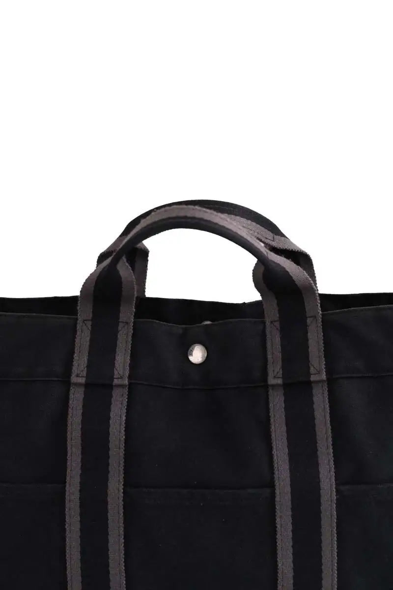 Cabas Hermès Toto Noir en Tissu